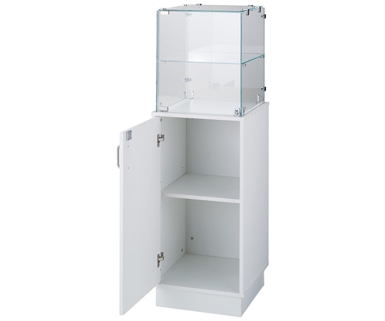 ストア・エキスプレス 木製ガラスタワーショーケース ホワイト 61-797-96-1 1台（ご注文単位1台）【直送品】