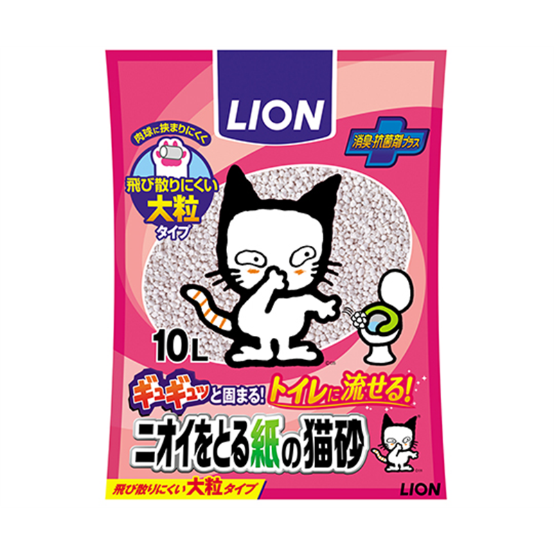 ライオン商事 ニオイをとる紙の猫砂 10L  1袋（ご注文単位1袋）【直送品】