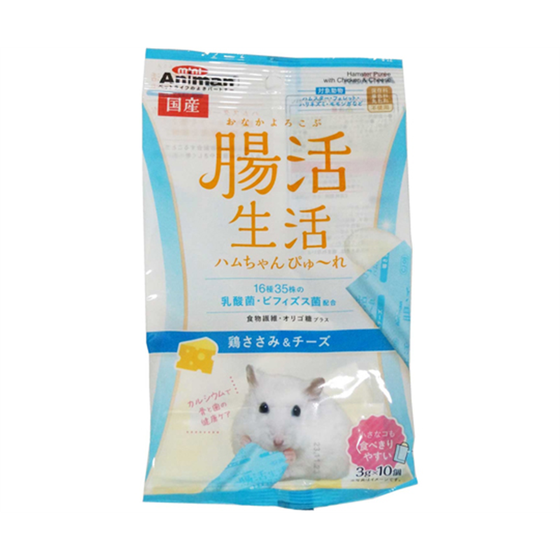 ドギーマンハヤシ 腸活生活 ハムちゃんぴゅ~れ 鶏ささみ&チーズ 3g×10個  1パック（ご注文単位1パック）【直送品】