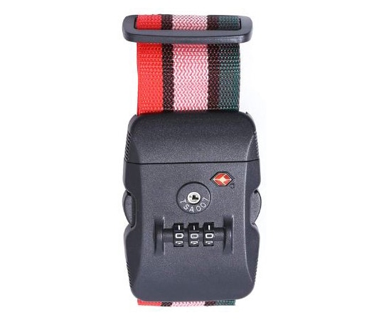 ロジック TSAスーツケースベルト 3ダイヤル グリーン×ピンク×レッド LG-STCS-TSABLT-GRPKRD 1本(ご注文単位1本)【直送品】