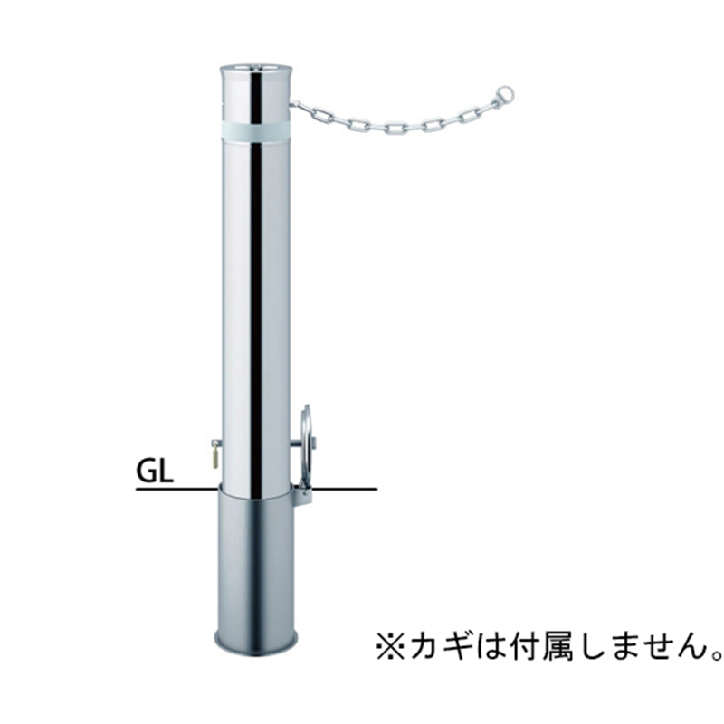 サンポール リフター ステンレス 車止め 鎖内蔵 φ114.3 交換用本体 LA-12SKC 1本(ご注文単位1本)【直送品】