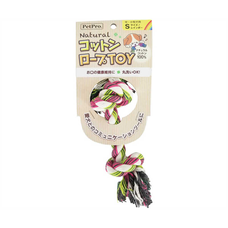 ペットプロジャパン ペットプロ ナチュラルコットンロープTOY レインボー Sサイズ  1個（ご注文単位1個）【直送品】