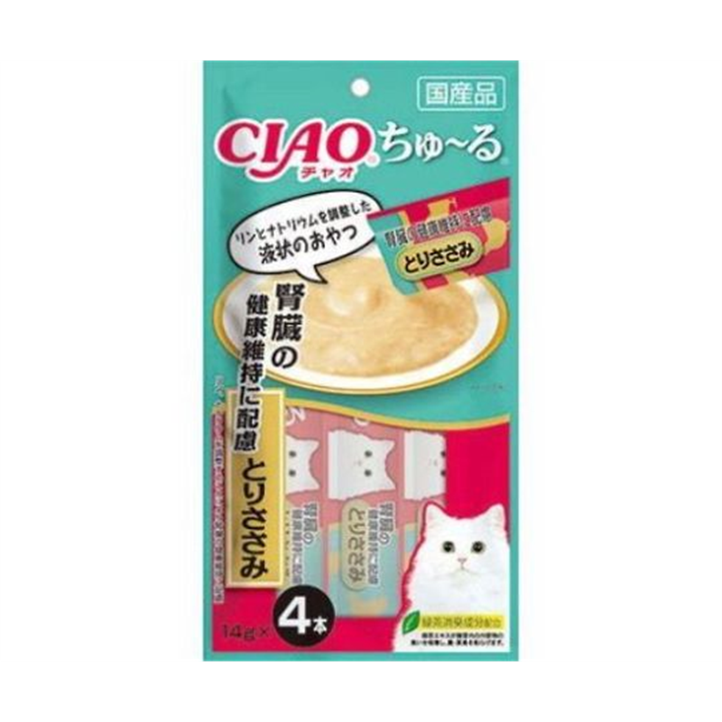 いなばペットフード CIAO ちゅ~る 腎臓の健康維持に配慮 とりささみ 14g×4本 SC-175 1個（ご注文単位1個）【直送品】