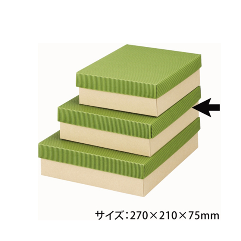 ヤマニパッケージ 贈答箱 カラーBOX75 中 緑 100枚 16-54 1ケース（ご注文単位1ケース）【直送品】