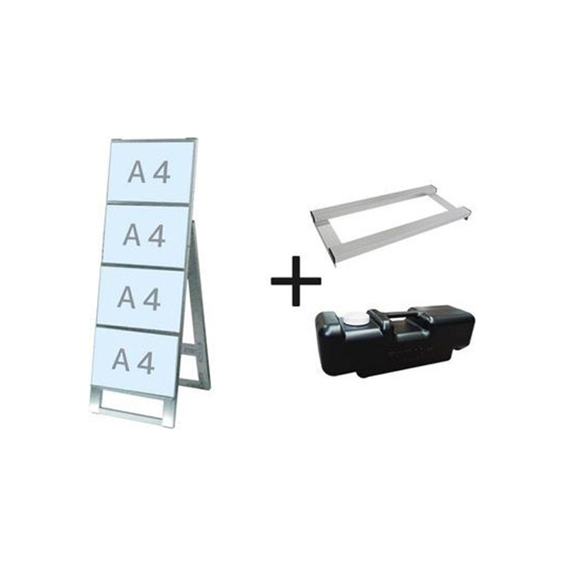 常磐精工 カードケーススタンド看板 A4横4片面 ウエイトアーム・水タンクセット CCSK-A4Y4K-3SET 1個（ご注文単位1個）【直送品】