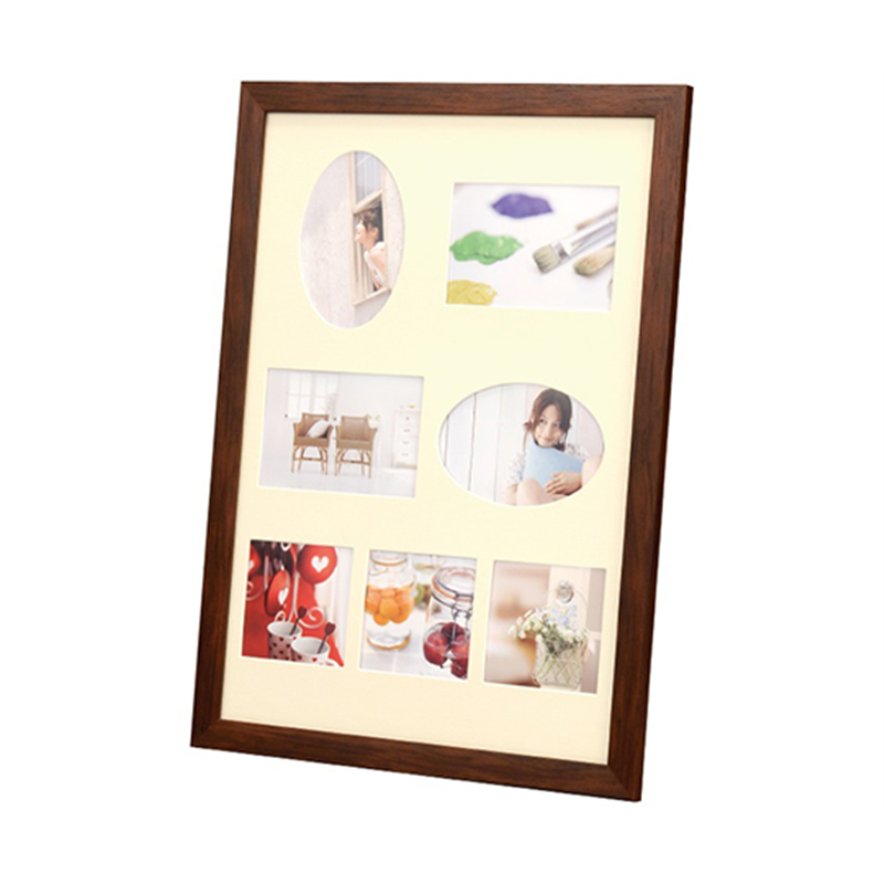 万丈 フォトフレーム A3・多窓・A4 兼用 ダークブラウン OKF-A3T-DBR 1個(ご注文単位1個)【直送品】