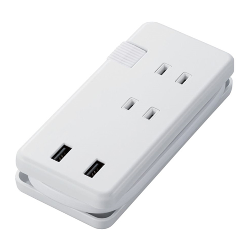 エレコム 電源タップ USBタップ ケーブル収納 12W USB-Aメス2ポート ホワイト ECT-1702WH 1個(ご注文単位1個)【直送品】