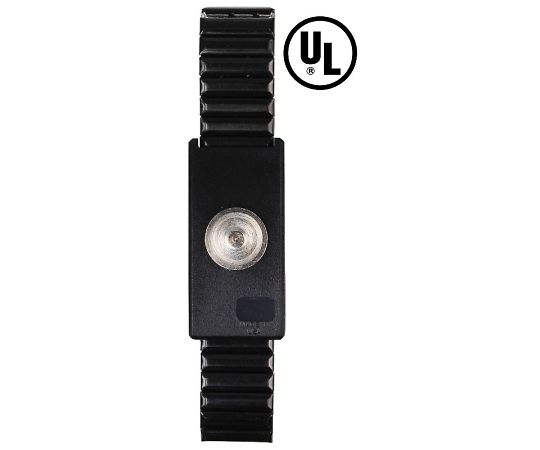 DESCO リストバンド JEWEL マグネット嵌合 金属長さ調整機能付き 黒 09186 1個 (ご注文単位1個)【直送品】