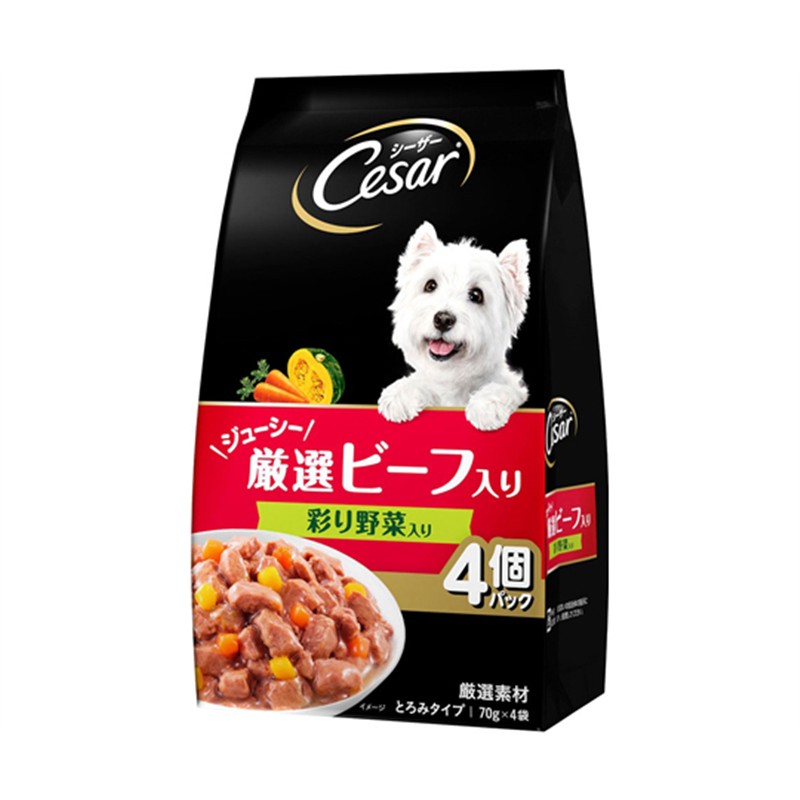 マースジャパンリミテッド シーザージューシー ビーフ野菜 70g×4袋 CPM9 1パック（ご注文単位1パック）【直送品】
