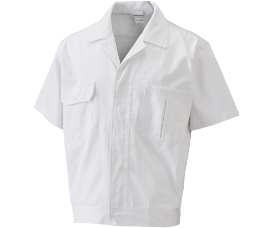 日の丸繊維 男性半袖上着 帯電防止 ホワイト 4L  1着(ご注文単位1着)【直送品】