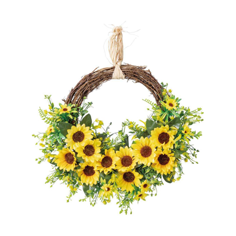 アズワン ナチュラルサンフラワーリース ひまわり 造花 35-14-1-1 1セット(ご注文単位1セット)【直送品】