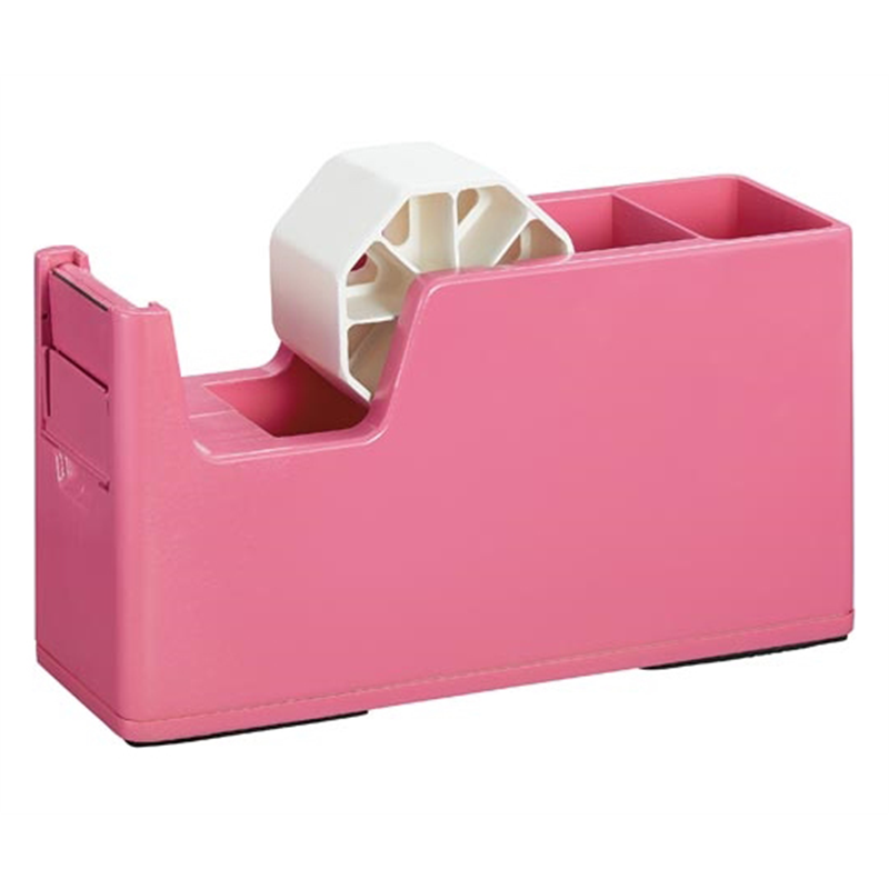 カウネット 机ではかどる収納付き梱包用テープカッター ピンク 42686361 1個(ご注文単位1個)【直送品】