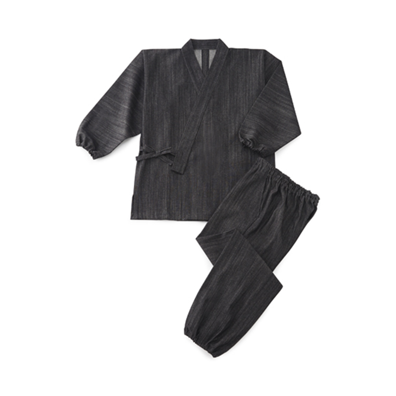 興栄繊商 ムラ糸デニム 京作務衣 黒 LL 517 1枚（ご注文単位1枚）【直送品】