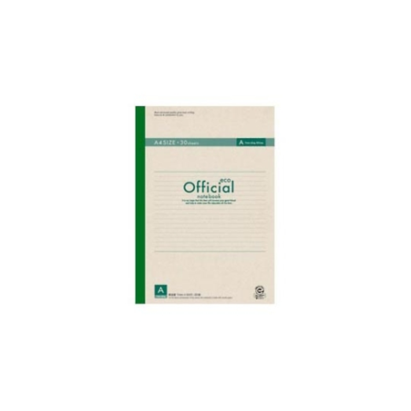 アピカ オフィシャルエコ 糸綴じノート A4 A罫 30枚 1A3FE 1冊(ご注文単位1冊)【直送品】