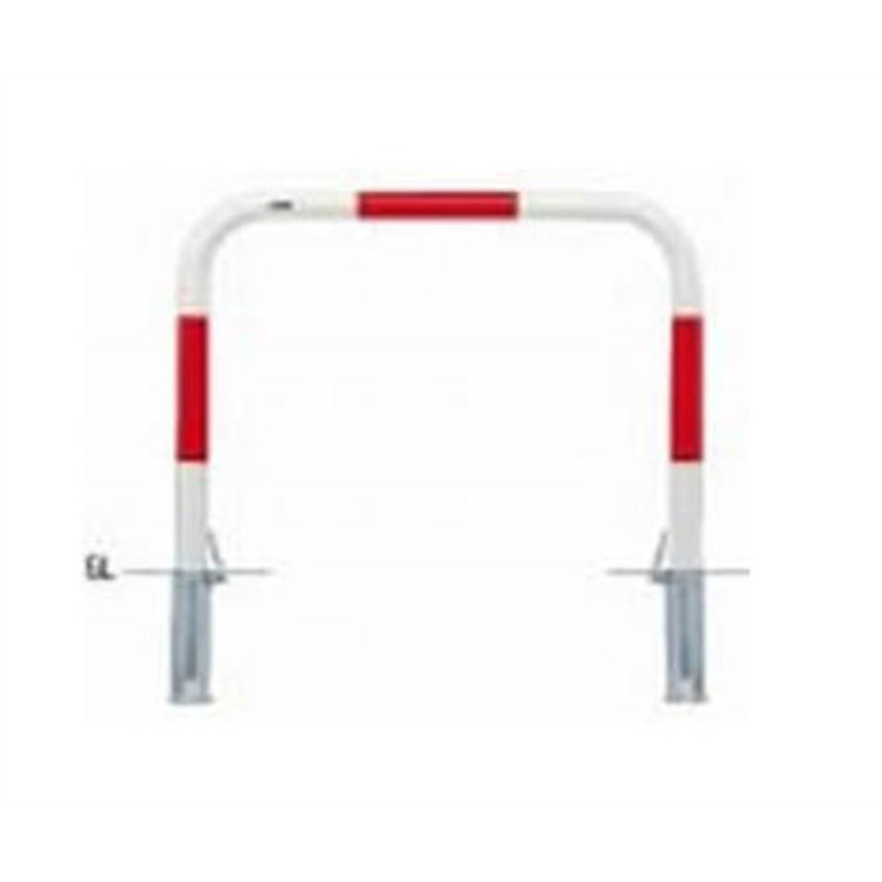 サンポール スチール製 アーチ型車止め 差込式フタ付 φ60.5(t2.8)×W1000×H800mm 赤白 FAA-7SF10-800(RW) 1台(ご注文単位1台)【直送品】