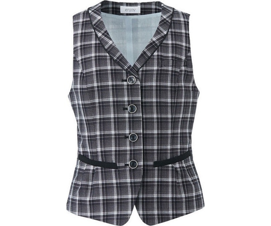 カーシーカシマ ENJOY ベスト AIR MESH CHECK ブラック 17号 ESV662 1枚（ご注文単位1枚）【直送品】