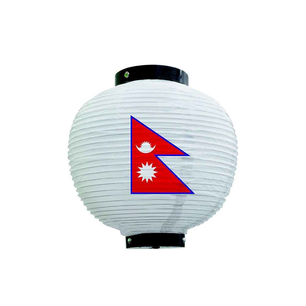 のぼり屋工房 フルカラー提灯 ネパール 八寸丸 白 54423 1枚（ご注文単位1枚）【直送品】