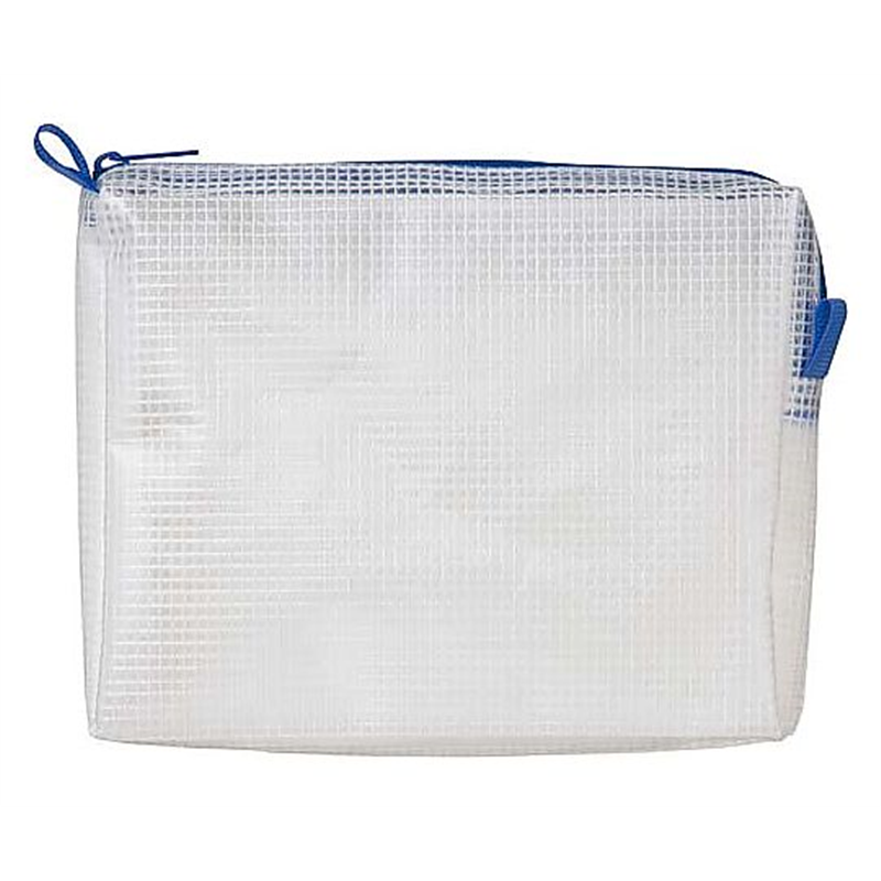 カウネット メッシュケースマチ付A6 130×165mm青3枚 4217-5742 1パック(ご注文単位1パック)【直送品】