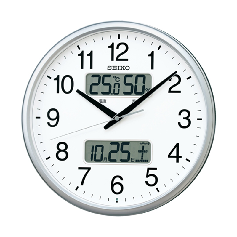 セイコー 温湿度つき電波掛時計 φ350×48mm KX235S 1個(ご注文単位1個)【直送品】