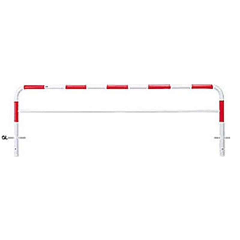 サンポール スチール製 アーチ型車止め(横桟付)固定式 φ60.5(t2.8)×W3000×H800mm 赤白 FAH-7U30-800(RW) 1台(ご注文単位1台)【直送品】