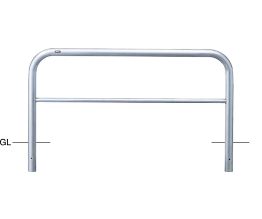 サンポール ステンレス アーチ型車止め(横桟付)固定式 φ60.5(t3.0)×W1500×H650mm AH-7U15-650 1台(ご注文単位1台)【直送品】