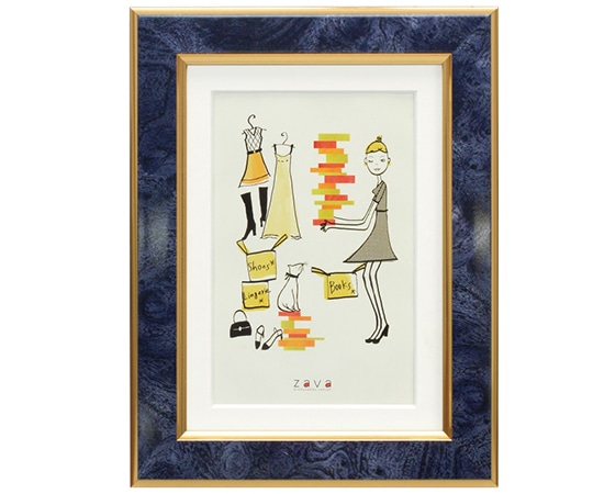 万丈 フォトフレーム クラシック 2L/KG判 ブルー PFC-2LKG-BL 1個(ご注文単位1個)【直送品】