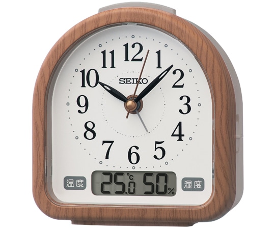 セイコー 温湿度つき目覚まし時計 112×108×54mm 茶 KR523B 1個(ご注文単位1個)【直送品】