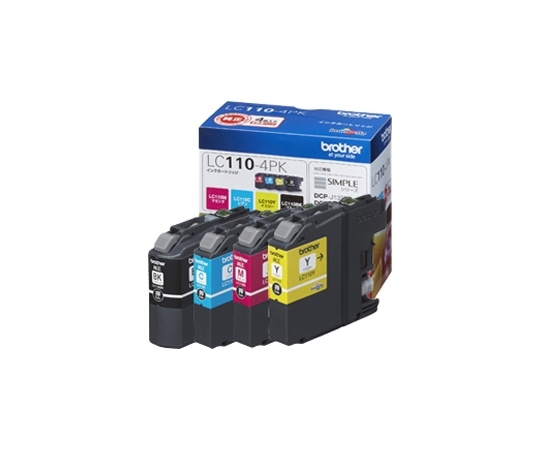 ブラザー インクカートリッジ お徳用4色パック LC110-4PK 1パック(ご注文単位1パック)【直送品】