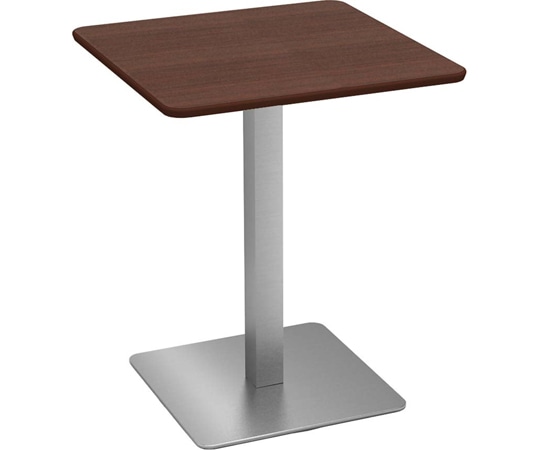 Y2K カフェテーブル 60cm 角 ステンレス角脚 ダークブラウン  1個（ご注文単位1個）【直送品】