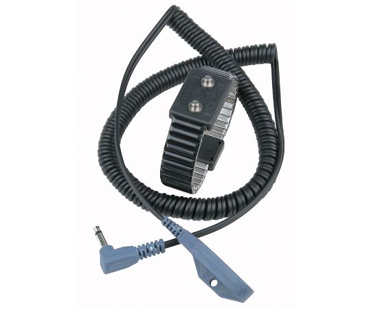 DESCO リストストラップ 2線方式 伸縮金属バンド 4mm×2 コード長さ 1.83m Sサイズ 19859 1セット (ご注文単位1セット)【直送品】