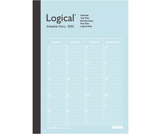 ナカバヤシ ロジカル2025月間ノートAB6ブルー NS-B602-25AB 1冊(ご注文単位1冊)【直送品】