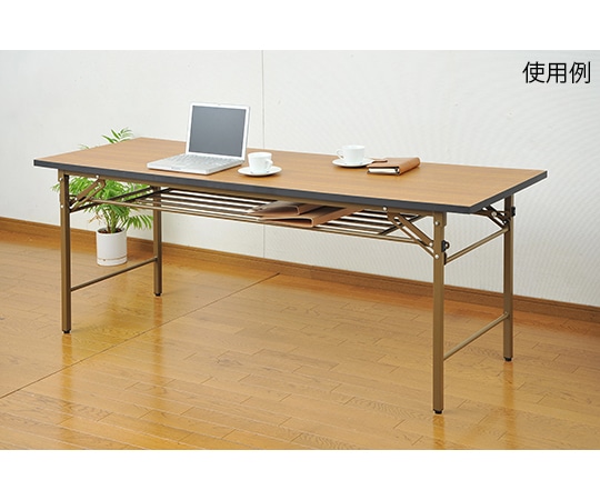 山善(YAMAZEN) 折りたたみ会議用テーブル 180×60cm ハイタイプ ブラウン MCT-1860H 1台(ご注文単位1台)【直送品】