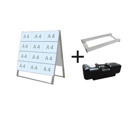 常磐精工 カードケーススタンド看板 A4横24両面 ウエイトアーム・水タンクセット CCSK-A4Y24R-3SET 1個（ご注文単位1個）【直送品】