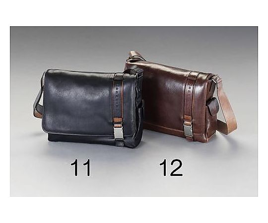 エスコ 370x 90x270mm ショルダーバッグ(本製製/ブラウン) EA927TC-12 1個(ご注文単位1個)【直送品】