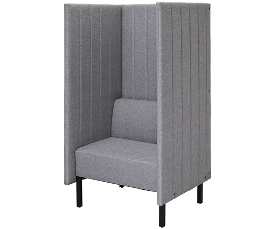 アール・エフ・ヤマカワ カッコ ファブリックソファ W800×H1500 ライトグレー 両側パネルタイプ RFFBS-8015LGR 1台（ご注文単位1台）【直送品】