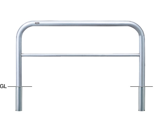 サンポール ステンレス アーチ型車止め(横桟付)差込式 φ60.5(t3.0)×W1500×H800mm AH-7S15-800 1台(ご注文単位1台)【直送品】