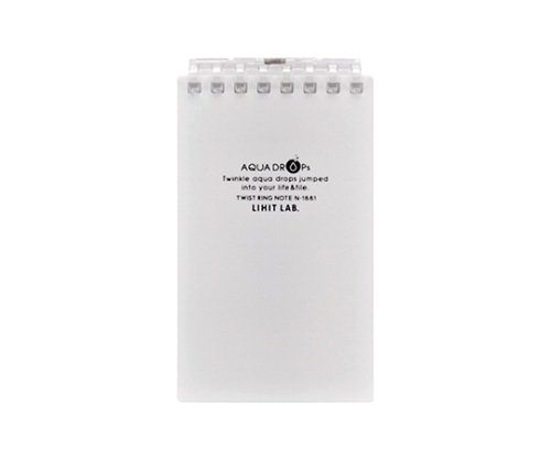 LIHITLAB AQUA DROPs ツイストリング・ノート(メモサイズ) 0白(不透明) N-1661 N1661-0 1冊(ご注文単位1冊)【直送品】
