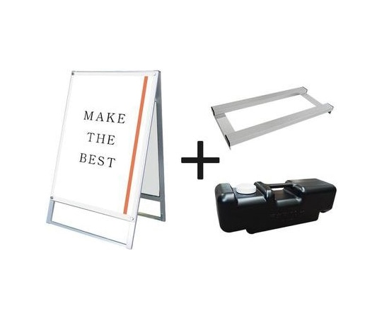 常磐精工 ポスター用スタンド看板マグネジ B1両面ホワイト ウエイトアーム・水タンクセット PSSKMN-B1RW-3SET 1個(ご注文単位1個)【直送品】