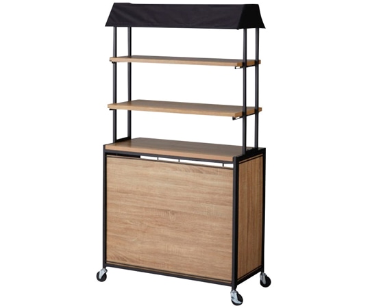 アズワン 【什器セットまるごと購入】ハコマルシェセット 黒テント/ラスティック 棚上部2段+中間1段 61-805-5-1 1セット（ご注文単位1セット）【直送品】