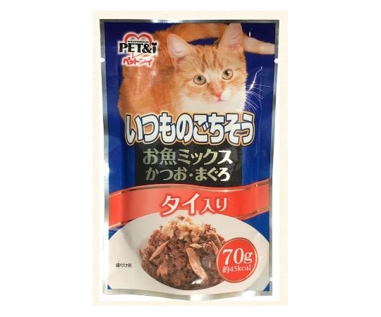 ペットアイ いつものごちそう お魚ミックス かつお・まぐろ タイ入り 70g  1箱（ご注文単位1箱）【直送品】