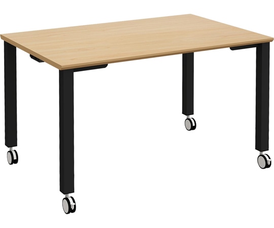 Y2K TASテーブル キャスター仕様 1280 ナチュラル/ブラック  1台(ご注文単位1台)【直送品】