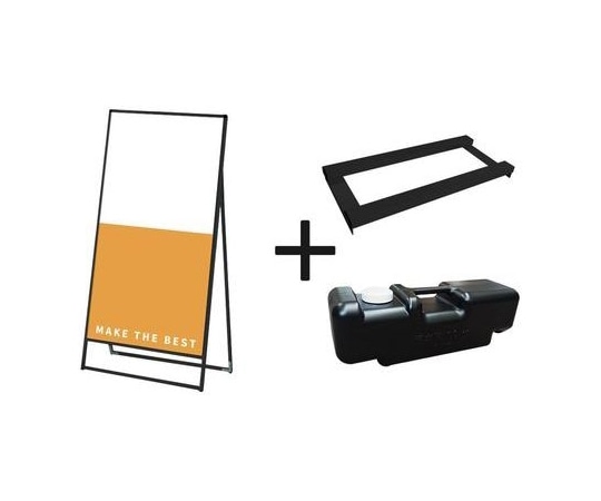 常磐精工 ブラックバリウススタンド看板 アルミ複合板 900×1800片面 ウエイトアーム・水タンクセット BVASKAP-900X1800K-3SET 1個(ご注文単位1個)【直送品】