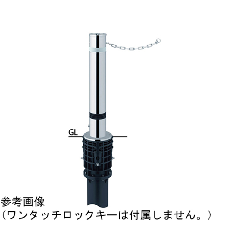 サンポール リフター ステンレス 上下式車止め(バリアフリータイプ)鎖内蔵 スプリング付 φ114.3 交換用本体 LA-12LCS-BF 1本(ご注文単位1本)【直送品】