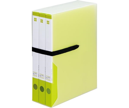 カウネット 整理がしやすいケース付リングファイル 緑 3冊 4256-2382 1ケース(ご注文単位1ケース)【直送品】