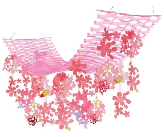 アズワン 春風そよぐ満開桜プリーツハンガー 23-13-5-1 1個(ご注文単位1個)【直送品】