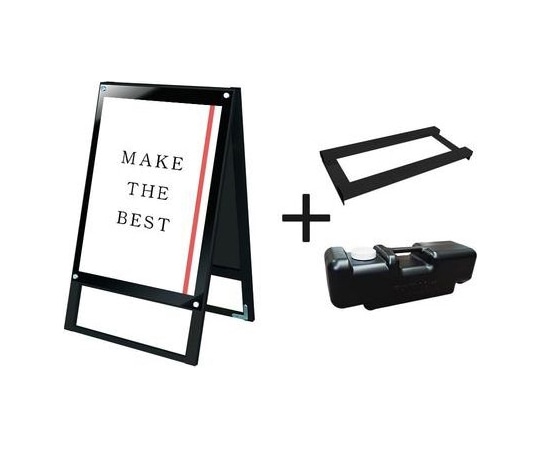 常磐精工 ブラックポスター用スタンド看板 B2両面ブラック ウエイトアーム・水タンクセット BPSSK-B2RB-3SET 1個（ご注文単位1個）【直送品】