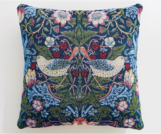 サンファミリー モリス ジャガード織りクッションカバー ネイビー 1-00267-001 1枚（ご注文単位1枚）【直送品】