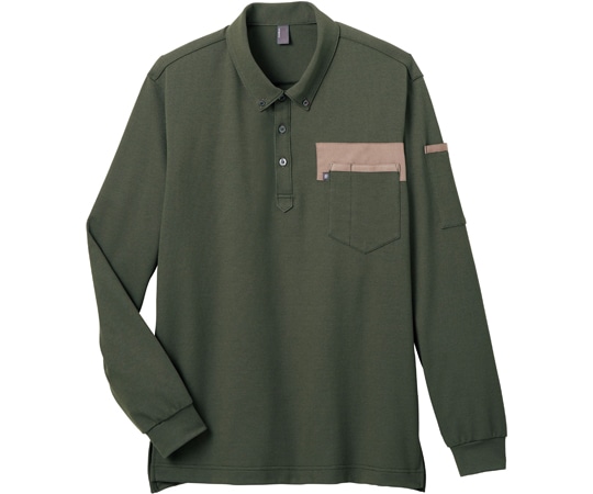 カーシーカシマ CAREAN 長袖ポロシャツ T/C KANOKO POLO SHIRT カーキ 4L CWP171 1枚（ご注文単位1枚）【直送品】
