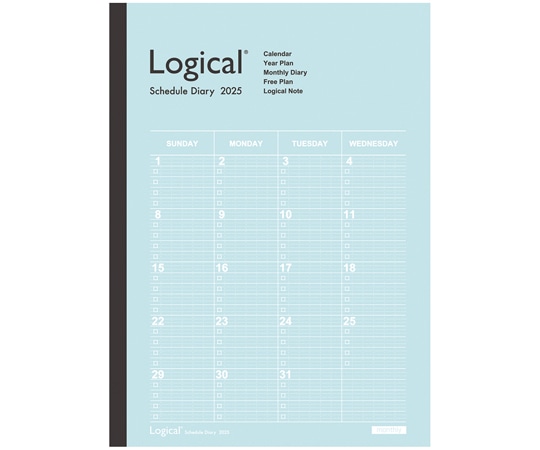 ナカバヤシ ロジカル2025月間ノートAB5ブルー NS-B502-25AB 1冊(ご注文単位1冊)【直送品】