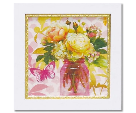 ユーパワー ミニゲル アートフレーム アート アトリエ アライアンス｢ピンク メイソンジャー ブーケ｣ AA-02002 1個（ご注文単位1個）【直送品】